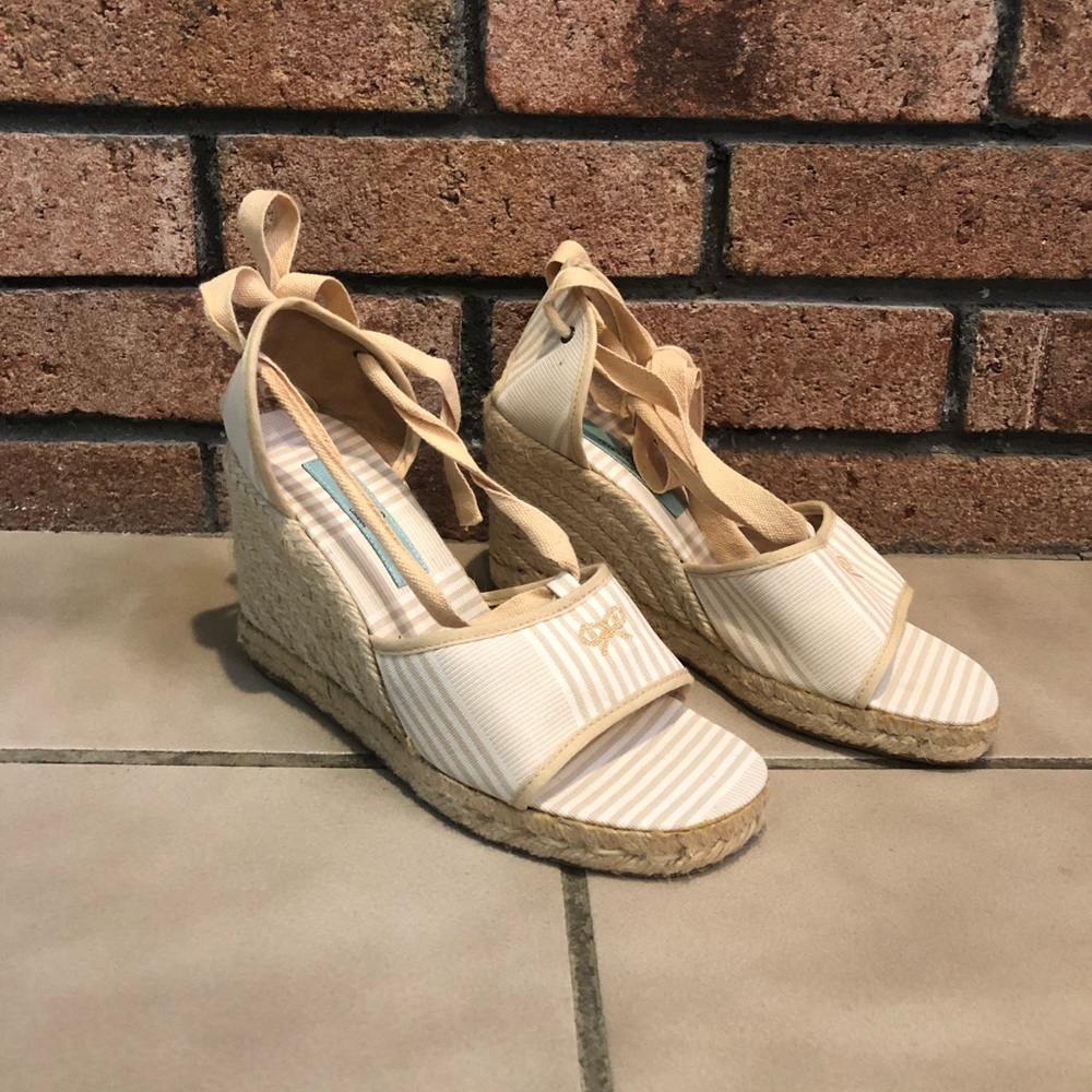 Anya Hindmarch Ankle Wrap Espadrille Wedges